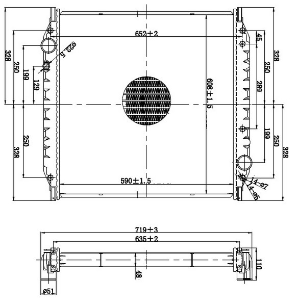 RADYATOR TRUCK BRAZİNG MT(590X618X48)L 2000 93+ 62 - ORIS - OEM 85061016010