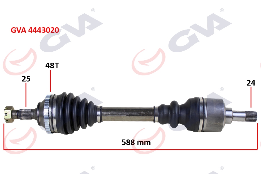 KOMPLE AKS SOL P206 GTI 2.0 HDİ ABS'Lİ (588mm) - GVA - OEM 3272.YE