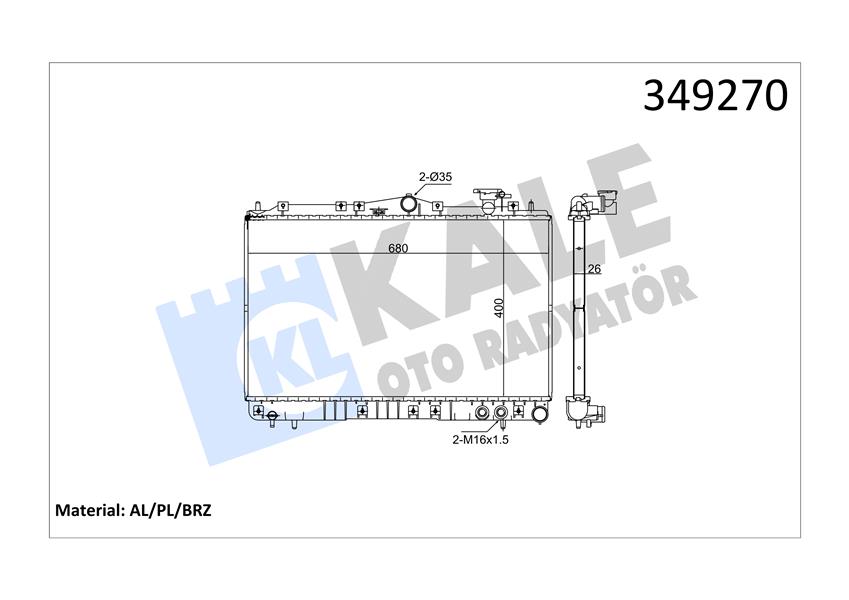 RADYATÖR AL/PL/BRZ SONATA II-SONATA III (MT) - KALE - OEM 2531033A10