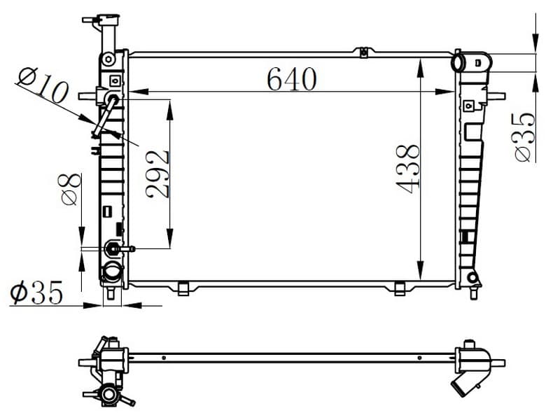 RADYATOR BRAZİNG AT(640X438X18)TUCSON 2.0İ 04+ 674...