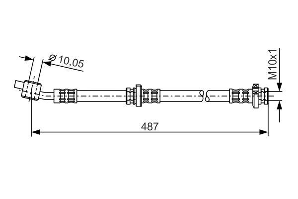 FREN HORTUMU. 487.00 MM — BOSCH 1987476135 - BOSCH