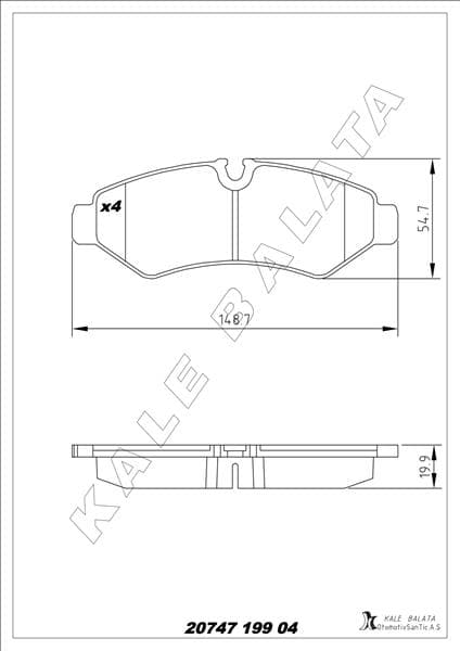 FREN BALATASI ARKA MERCEDES SPRINTER B907 B910 TEK...