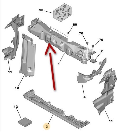 ÖN PANEL ÜST SACI PEUGEOT P301 12> CITROEN C-ELYSEE 12> - PSA - OEM 9675630080