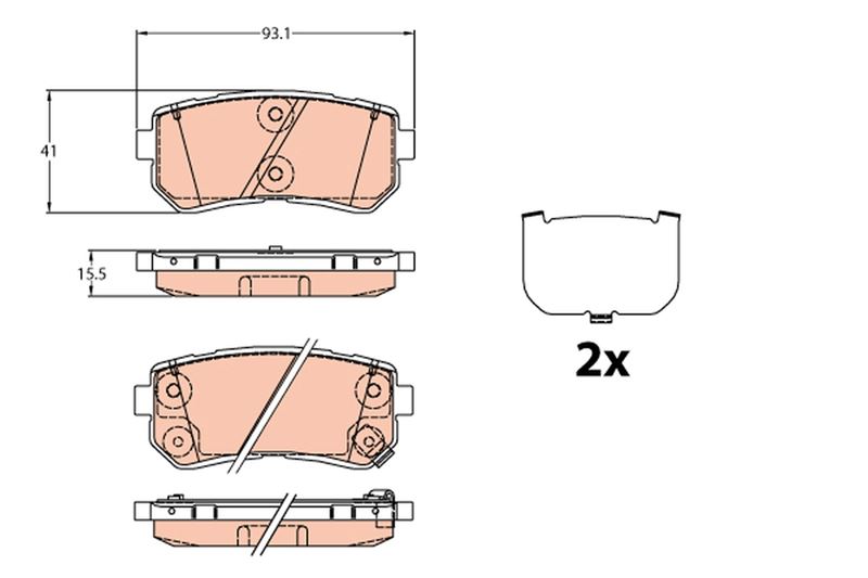 FREN BALATASI ARKA HYUNDAI IX-20   KONA   SONATA VII -KIA OPTIMA   PICANTO II   SELTOS   SOUL II A — TRW 199933 - TRW - OEM 58302D7A00