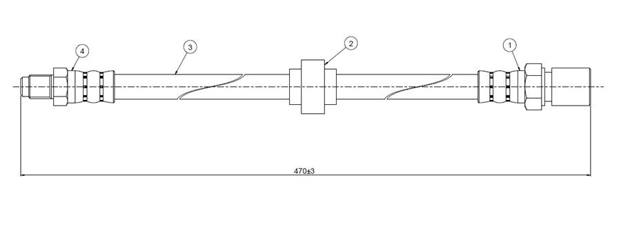 FREN HORTUMU ön BX 82-93 — CAVO C800252A - CAVO - OEM 95494973