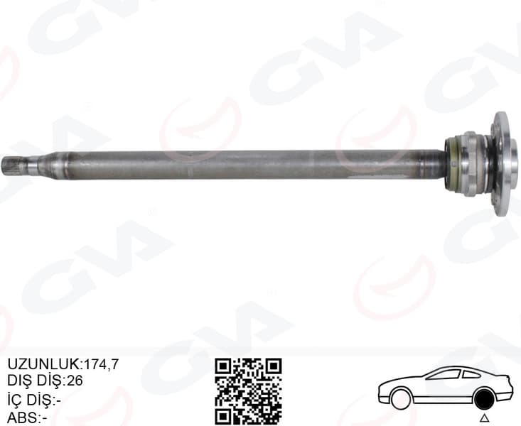 AKS MILI ARKA SOL INCE KISA 840mm MERCEDES SPRINTE...