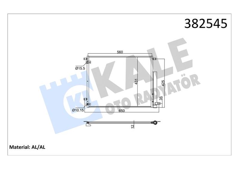 KONDENSER HONDA CIVIC X(FC)1.6İ 16> KURUTUCU İLE [BRAZING AL-AL] [560X431X12] KLİMA RADYATÖRÜ - KALE - OEM 80100TBAA01
