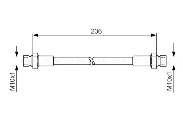 FREN HORTUMU TRANSPORTER T1-T2 (65-85) 236.00 MM - BOSCH - OEM 113611775B