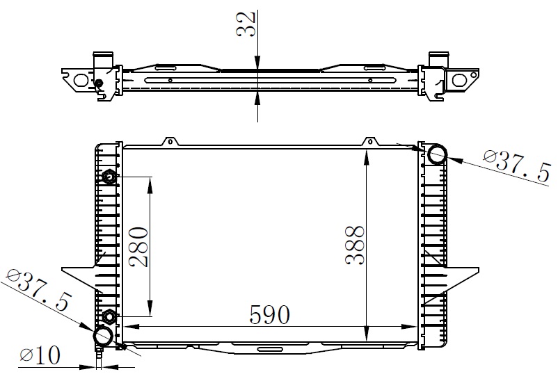 RADYATOR BRAZİNG AT(590X388X32)850 91+/ S70 96+/ V70 96+ 65535A-8601354-8601358 - ORIS - OEM 5003823