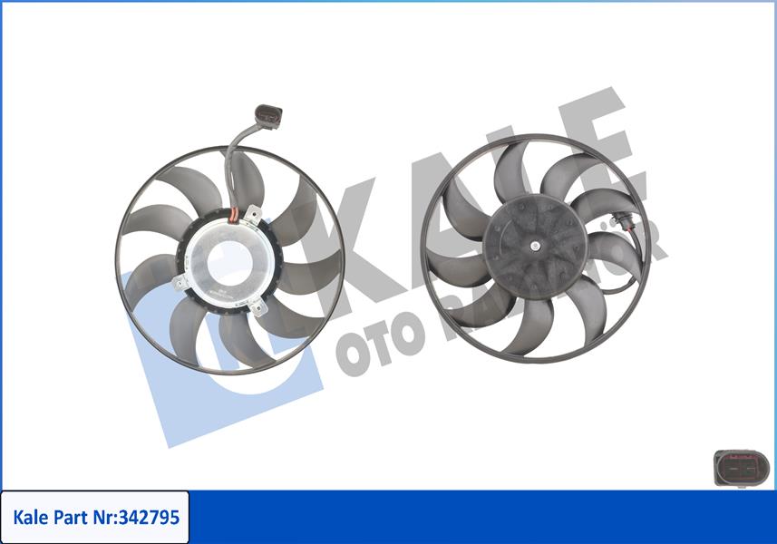 FAN MOTORU DAVLUMBAZLI AUDI A3 (200W-296mm) - KALE - OEM 5Q0959455AH