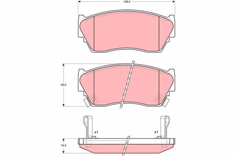 FREN BALATASI ON 108 mm NISSAN SUNNY 1.4I 16V 90- - TRW - OEM 4106050Y94