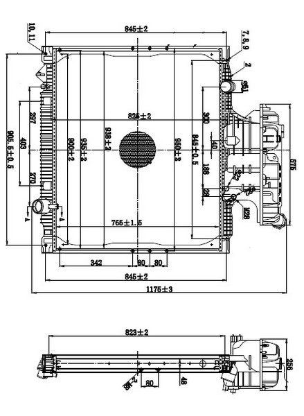 RADYATOR TRUCK BRAZİNG MT(765X938X48)TG-A 310 HP 02- - ORIS - OEM 81061016458
