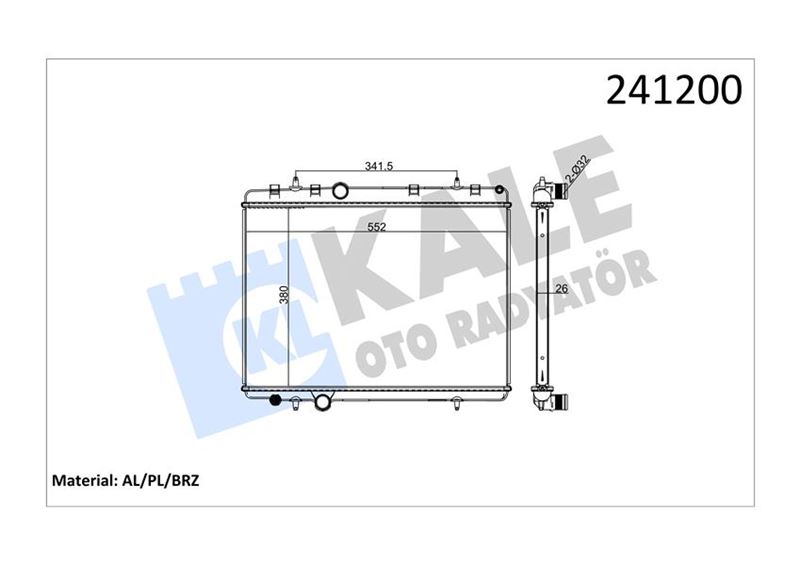 RADYATOR C5 1.6HDI TDI P407 1.6HDI TDI 2.2I 16V AL/PL/BRZ - KALE - OEM 1330.J9