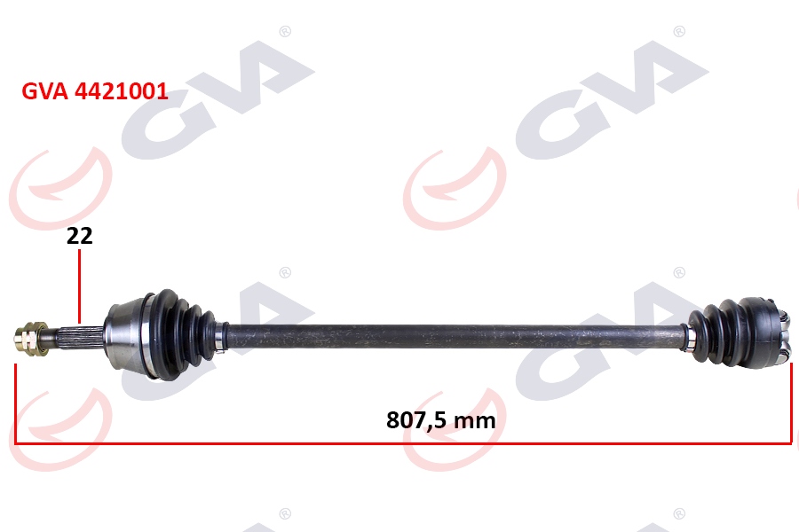 KOMPLE AKS SAĞ PALIO 1.2-1.4-1.6 16V (AKS LALE`SİZ)(807mm) - GVA - OEM 46307899