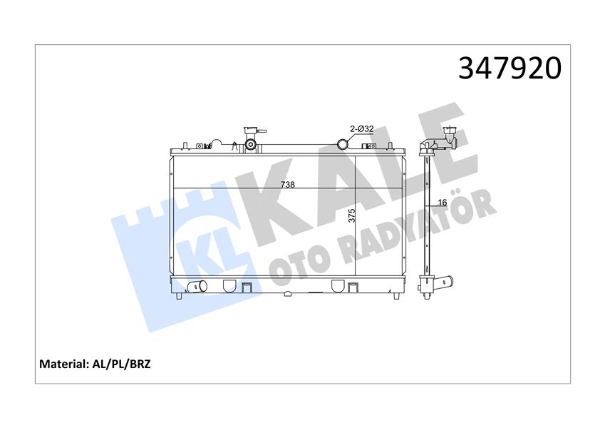 RADYATOR 6 (MT) AL PL BRZ - KALE - OEM RF5C15200