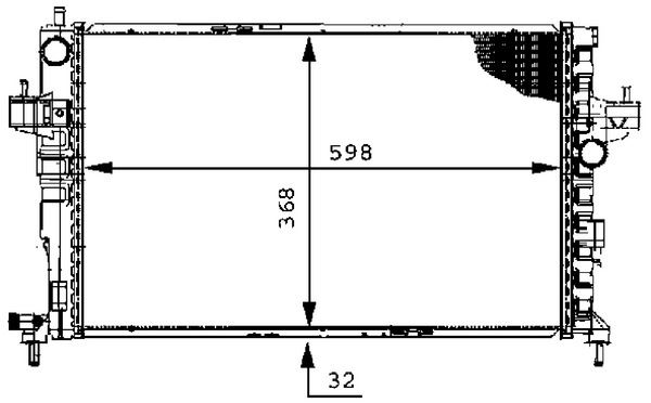 SU RADYATORU (630X378X34) OPEL COMBO C CORSA C 17 DI DTI 00- Y17DT (ENo:8MK376714384) - MAHLE BEHR - OEM 1300233