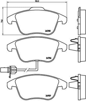 ÖN BALATA AUDI A4 - A5 09=>(GDB1814)(0986TB3164...