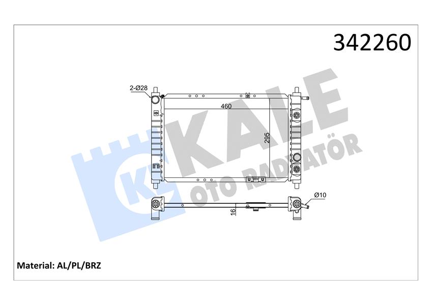 RADYATOR MATIZ  0.8 (98+) (AT) AL PL BRZ - KALE - OEM 96325333