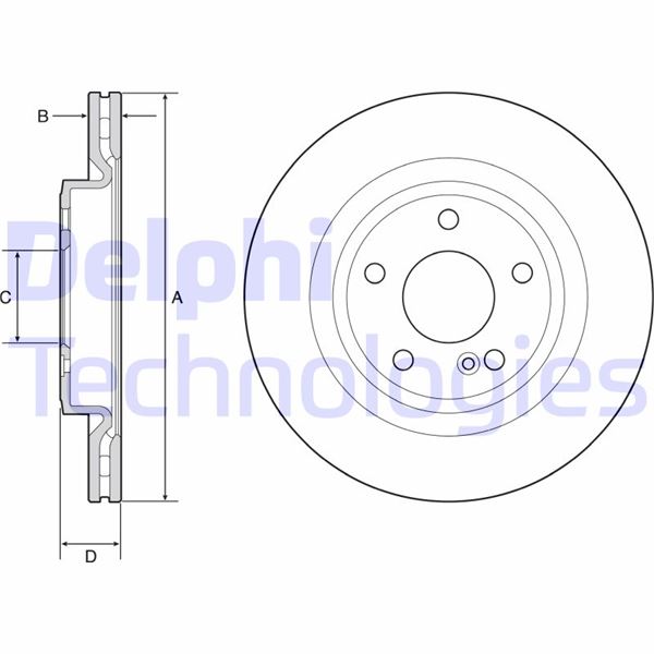 FREN DISKI ARKA 4-matic MERCEDES W176 C117 X117 X156 - DELPHI - OEM A2464230812
