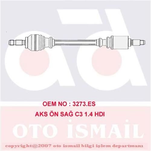 (x) AKS ÖN SAĞ C3 1.4 HDI 02=> 55KW (17-0709) - CIFAM - OEM 3273.ES