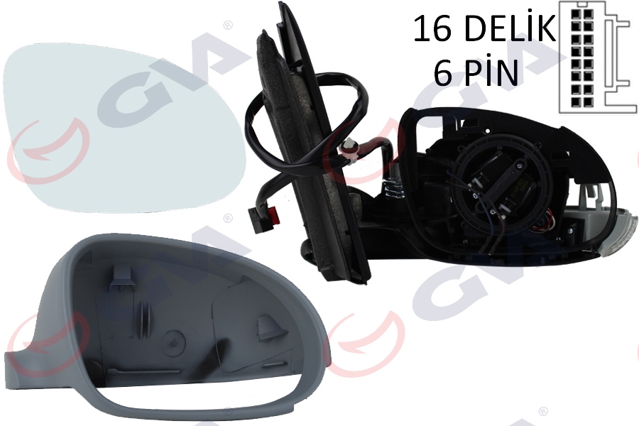 DIŞ DİKİZ AYNASI SAĞ GOLF 03> ELEKTRİKLİ+ISITMA - GVA - OEM 1K1857508CN
