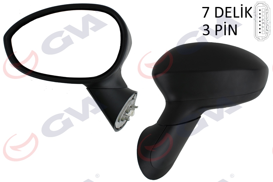 DIŞ DİKİZ AYNASI SOL 500 07> ELEKTRİKLİ+ISITMALI+KONVEKS 3 FİŞ VM-6158EL - GVA - OEM 735452180