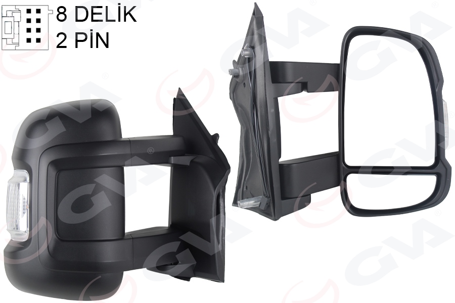 DIŞ DİKİZ AYNASI SAĞ DUCATO-BOXER-JUMPER 06> MEKANİK+SİNYALLİ+ORTA UZUN KOL+KONVEKS VM-6202R - GVA - OEM 8153.W0