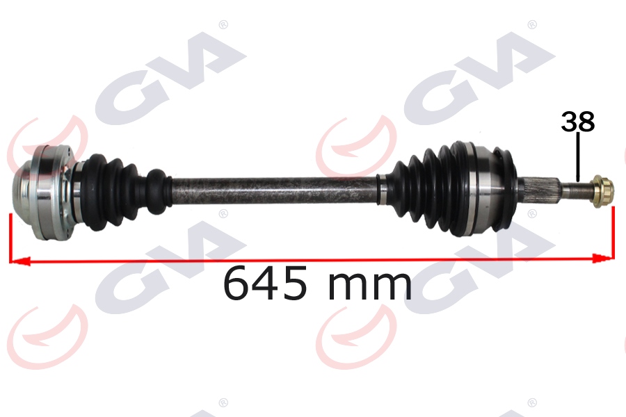 KOMPLE AKS SOL TRANSPORTER T6 2.0 TDI (645mm) (CAAA-CAAB-CAAC) - GVA - OEM 7E0407271H