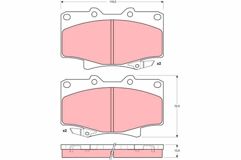 FREN BALATASI ON 119 mm TOYOTA LAND CRUISER 4.5 24V 90- - TRW - OEM 0446560020