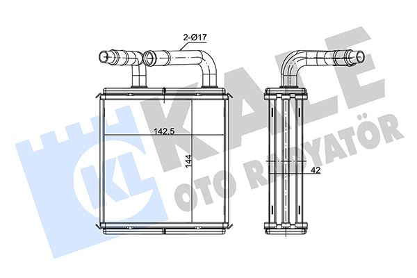 KALORİFER AL/PL/BRZ H-1-STAREX 2.4İ-2.5 TD 97=> - KALE - OEM 971234A000