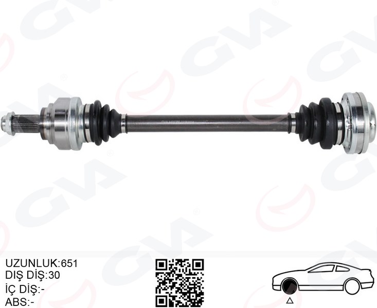 KOMPLE AKS SAĞ/SOL BMW E60 E63 E64 E65 E66 E87 E90 E92 E93 E81 E82 (651MM) (DİŞ 30) - GVA - OEM 7572683