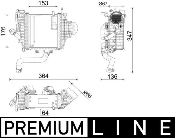 Ladeluftkühler MERCEDES GLE 300 D - MAHLE
