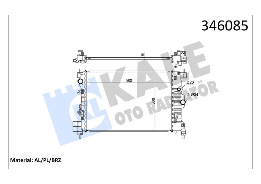 RADYATÖR A16XER MANUEL ŞANZUMAN MOKKA - GM - OEM 95298557