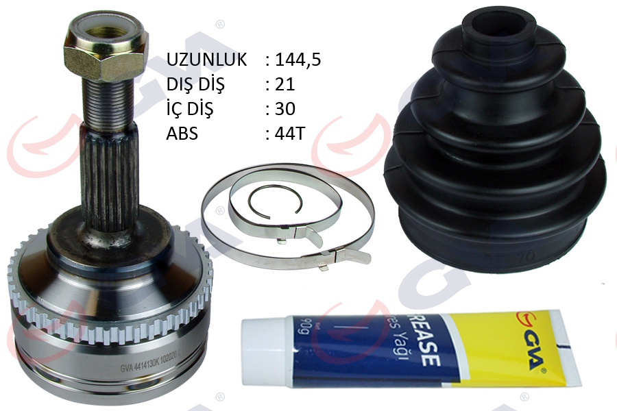AKS KAFASI DIŞ ÖN CLIO II (98-05) KANGOO (98-08) 1.5 DCI ABS`Lİ (44DİŞ) (21x30x52.2) 144.5mm - GVA - OEM 8200534635