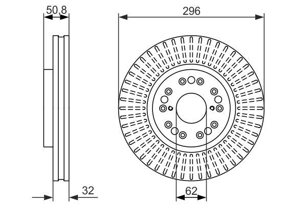 FREN DİSKİ. ÖN. [296.0 /32.0-30.0 MM] — BOSCH 0986479485 - BOSCH
