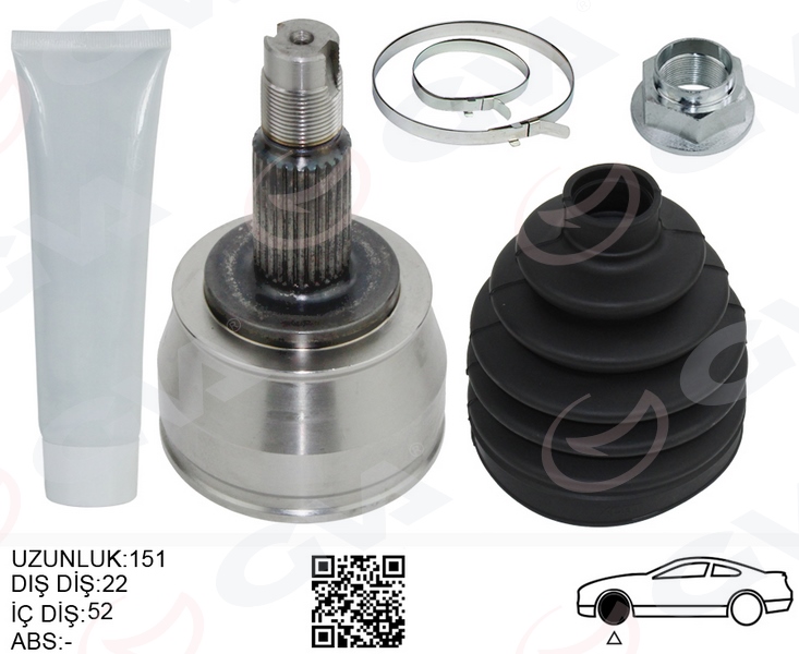 AKS KAFASI PALIO ALBEA 1.6 16V( DIS:22 IC: 22 CONTA CP:52MM U:151.5MM) - GVA - OEM 46307122