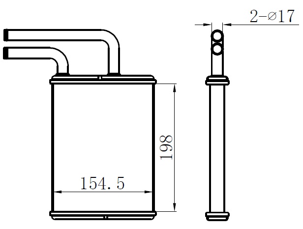 KALORİFER RADYATÖRÜ BRAZİNG MITSUBISHI CANTER 3.5 TON (198x156x22) - ORIS - OEM MR315932