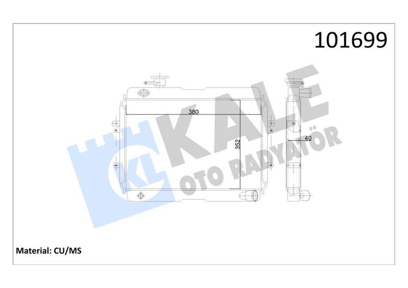RADYATOR MURAT 124 SERCE EM. 2 SIRA PA - KALE - OEM 850058160