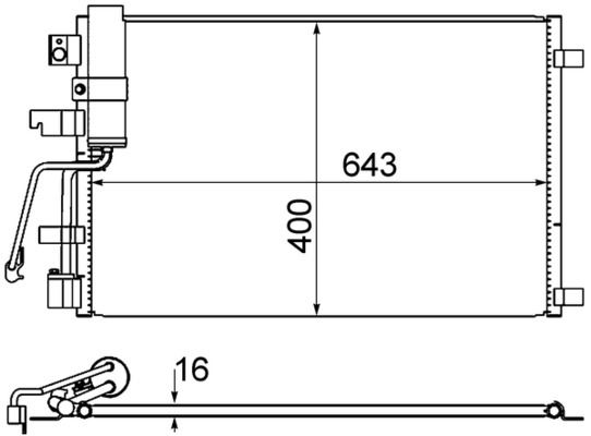 A/C-Kondensator NISSAN QASHQAI — MAHLE AC607001S - MAHLE