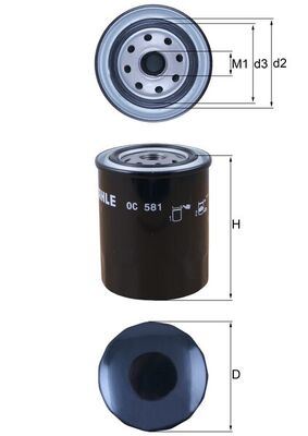 YAĞ FİLTRESİ Oil filter — MAHLE OC581 - MAHLE
