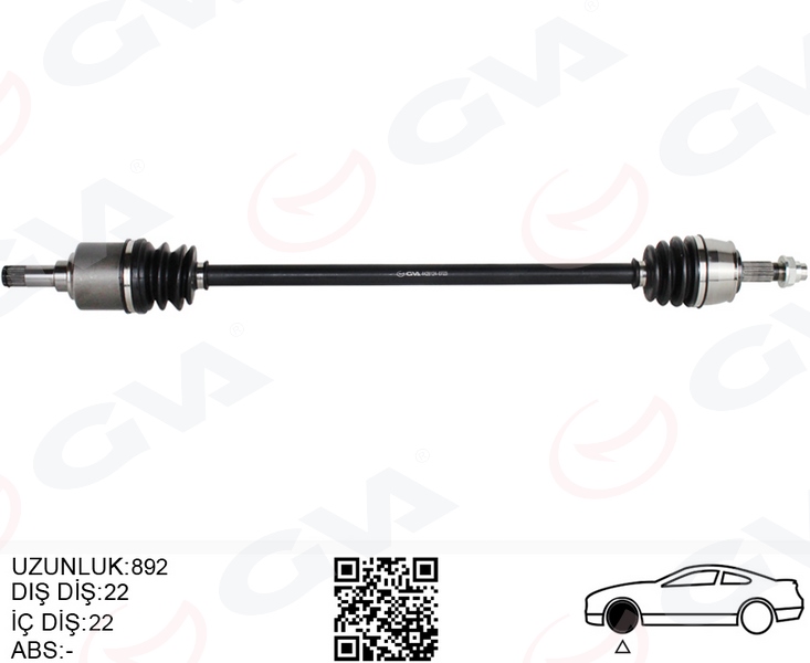 KOMPLE AKS SAG ON FIAT GRANDE PUNTO (199) 1.2 MPI M-T (05-12) - GVA - OEM 55700559