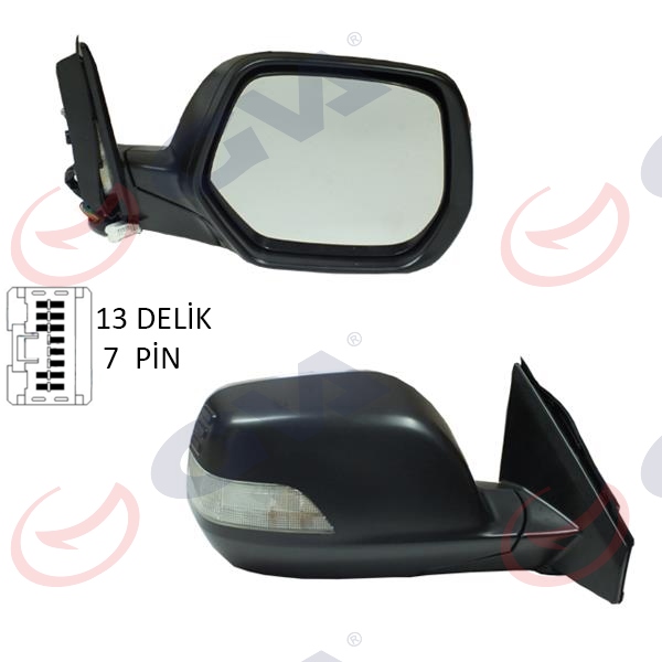 DIŞ DİKİZ AYNASI SAĞ CRV 07> ELEKTRİKLİ+ISITMALI+SİNYALLİ+KONVEKS 7 FİŞ VM-6278EHR - GVA