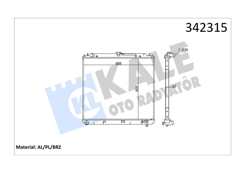 RADYATOR NAVARA NP300 PATHFINDER 2.5 DCI 2.5 DCI 4WD (05+) (MT) AL PL BRZ - KALE - OEM 21410EB30A