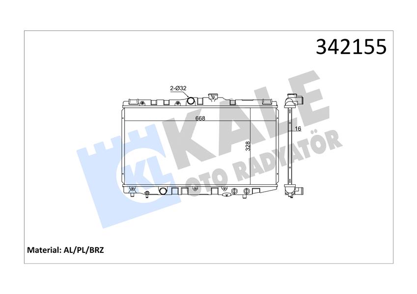 RADYATOR COROLLA 1.3 1.6 (87-92) (MT) AL PL BRZ - KALE - OEM 16400-11191
