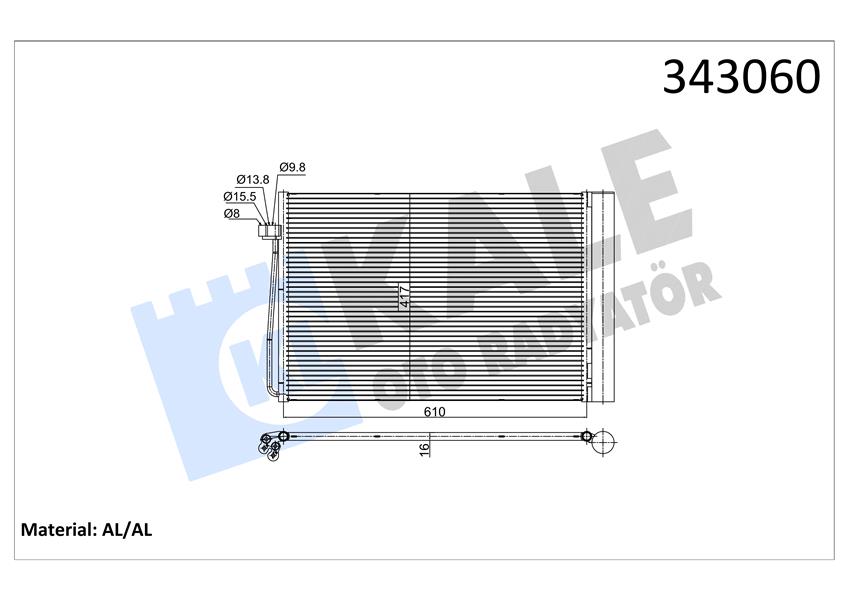 KLIMA RADYATORU BMW M54 N62 N73 E60 E65 E63 E64 - KALE - OEM 64509122825