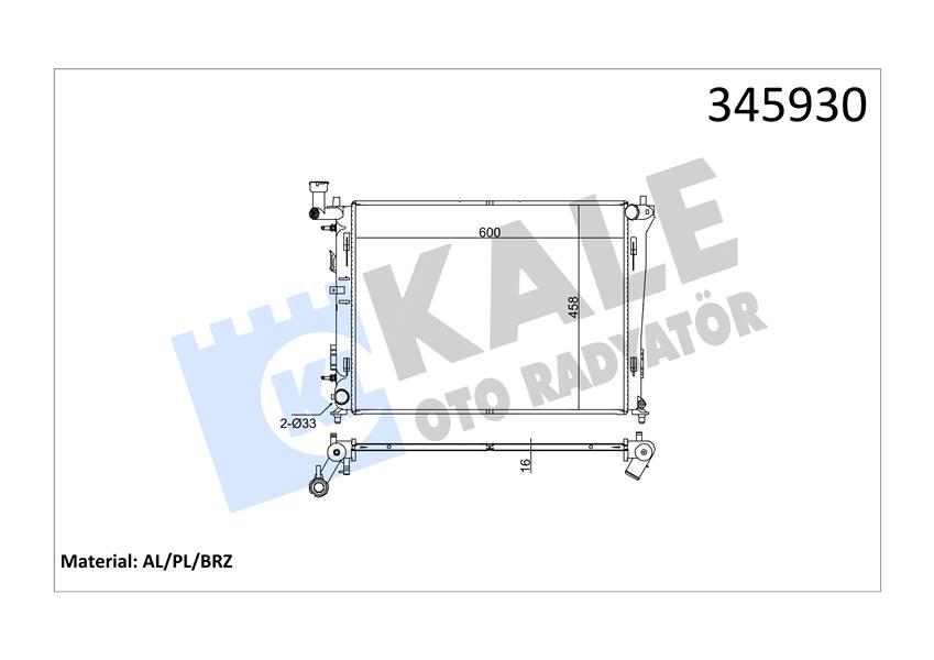 RADYATOR CEE D CEE D SW PRO CEE D 1.4-1.6-2.0 (07-12) AL PL BRZ - KALE - OEM 253101H050