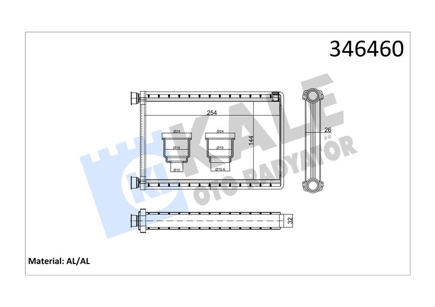 KALORIFER RADYATORU BMW E87 E90 F26 F25 E84 E92 E9 - KALE - OEM 64119123506