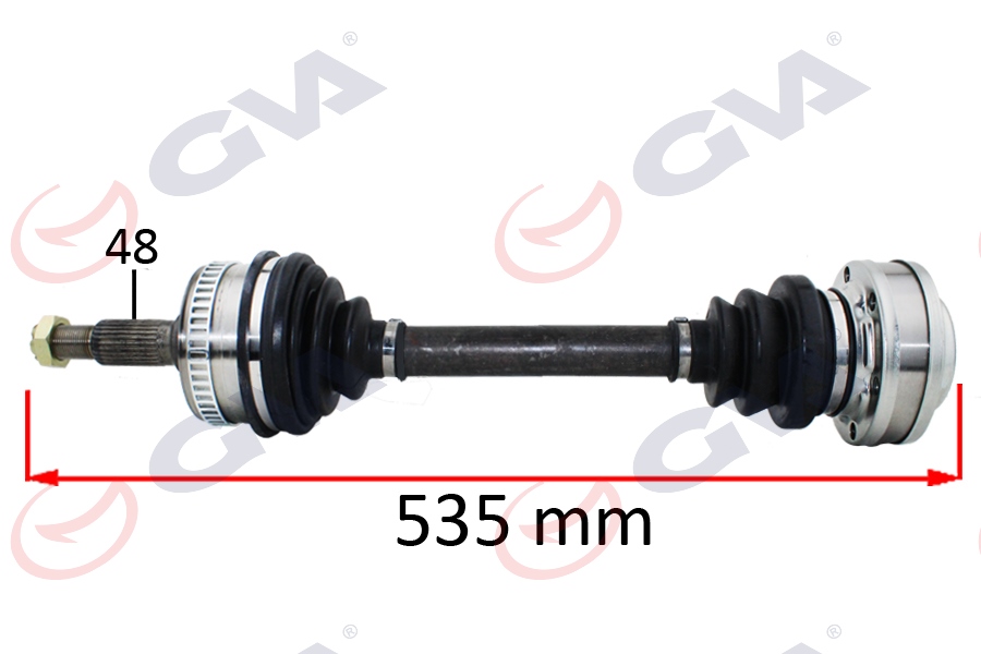 KOMPLE AKS SOL/SAĞ MERCEDES VITO 108 D (97-03) ABS`Lİ (48DİŞ) (535mm) - GVA - OEM A6383340634