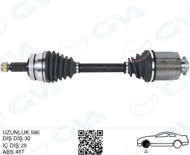 KOMPLE AKS ÖN SAG ABSLI HYUNDAI IX35 2.0 CRDI A-T (10-)-KIA SPORTAGE 2.0 CRDI A-T (10-) - GVA - OEM 495012Y050