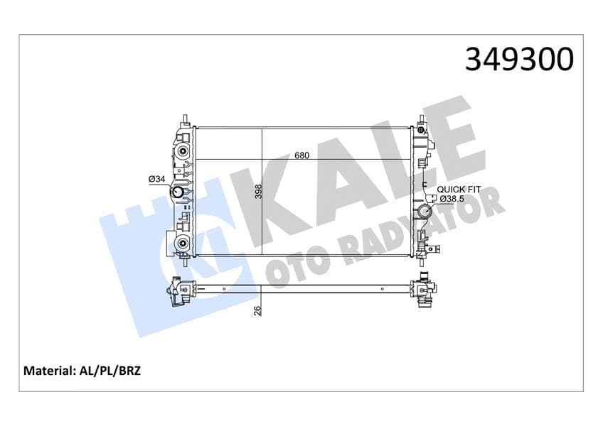 RADYATÖR (OTOMATİK) ASTRA J-ZAFIRA TOURER C-CRUZE ...
